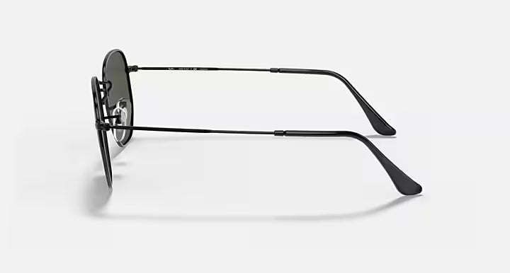 RAY-BAN HEXAGONAL FLAT LENSES Black & G-15 Green Irregular Sunglasses For Unisex XL