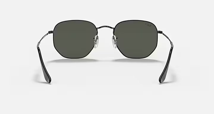 RAY-BAN HEXAGONAL FLAT LENSES Black & G-15 Green Irregular Sunglasses For Unisex M