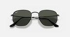 RAY-BAN HEXAGONAL FLAT LENSES Black & G-15 Green Irregular Sunglasses For Unisex M