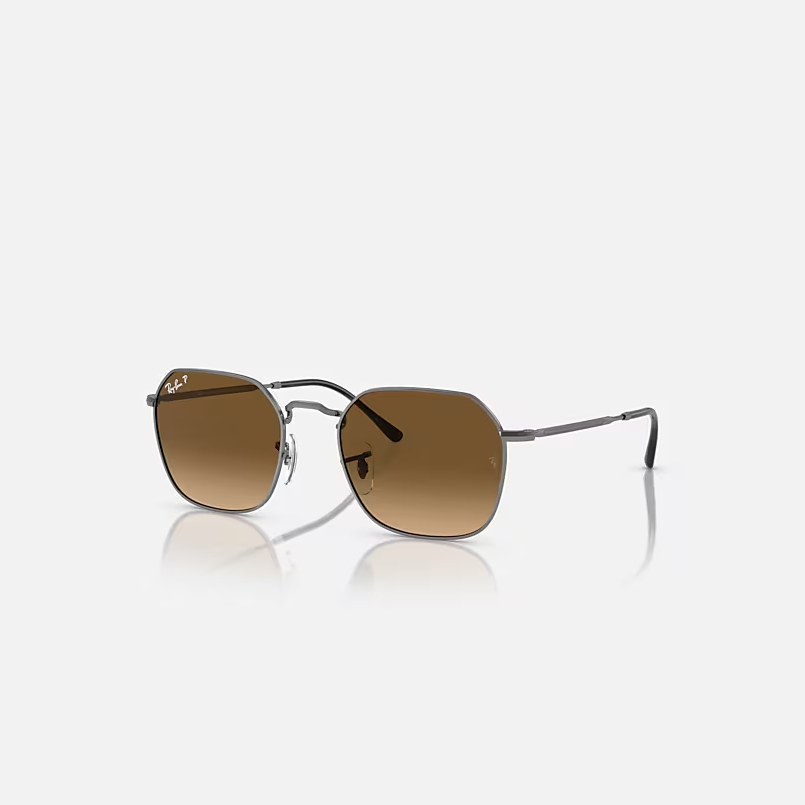 RAY-BAN JIM Gunmetal & Brown Irregular Sunglasses For Unisex L