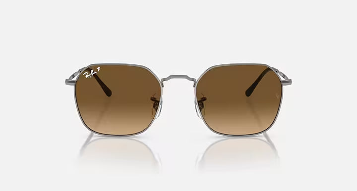 RAY-BAN JIM Gunmetal & Brown Irregular Sunglasses For Unisex L
