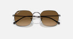 RAY-BAN JIM Gunmetal & Brown Irregular Sunglasses For Unisex L