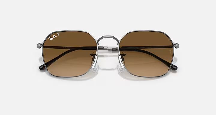 RAY-BAN JIM Gunmetal & Brown Irregular Sunglasses For Unisex L