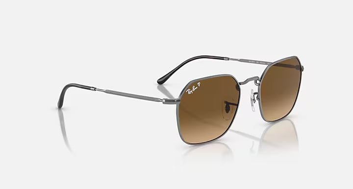 RAY-BAN JIM Gunmetal & Brown Irregular Sunglasses For Unisex L