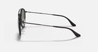 RAY-BAN ROUND DOUBLE BRIDGE Black & G-15 Green Round Sunglasses For Unisex M