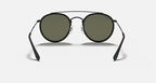 RAY-BAN ROUND DOUBLE BRIDGE Black & G-15 Green Round Sunglasses For Unisex M