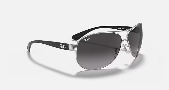 RAY-BAN RB3386 Silver & Grey Gradient Pilot Sunglasses For Men L