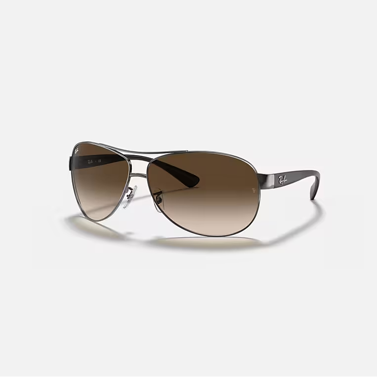 RAY-BAN RB3386 Gunmetal & Brown Gradient Pilot Sunglasses For Men L
