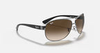 RAY-BAN RB3386 Gunmetal & Brown Gradient Pilot Sunglasses For Men L