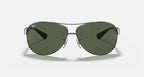 نظارات شمسية للرجال RAY-BAN RB3386 بلون Gunmetal وأخضر داكن بتصميم Pilot L