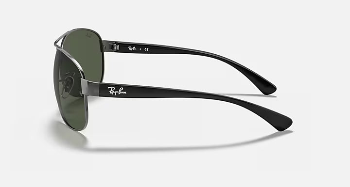 RAY-BAN RB3386 Gunmetal & Dark Green Pilot Sunglasses For Men L
