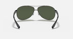 نظارات شمسية للرجال RAY-BAN RB3386 بلون Gunmetal وأخضر داكن بتصميم Pilot L