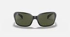 RAY-BAN RB4068 Black & G-15 Green Square Sunglasses For Women M