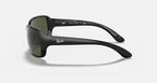RAY-BAN RB4068 Black & G-15 Green Square Sunglasses For Women M