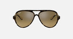RAY-BAN RB4125M SCUDERIA FERRARI COLLECTION Havana & Brown/Silver Mirror Pilot Sunglasses For Unisex M