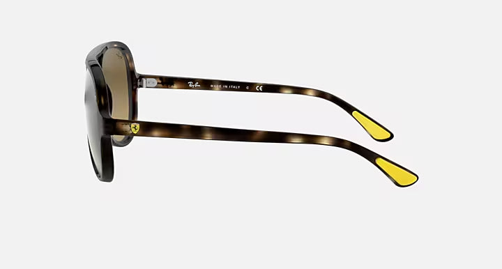 RAY-BAN RB4125M SCUDERIA FERRARI COLLECTION Havana & Brown/Silver Mirror Pilot Sunglasses For Unisex M