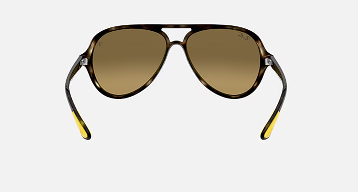 RAY-BAN RB4125M SCUDERIA FERRARI COLLECTION Havana & Brown/Silver Mirror Pilot Sunglasses For Unisex M