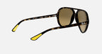 RAY-BAN RB4125M SCUDERIA FERRARI COLLECTION Havana & Brown/Silver Mirror Pilot Sunglasses For Unisex M
