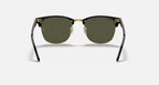 RAY-BAN CLUBMASTER CLASSIC Black On Gold & G-15 Green Square Sunglasses For Unisex XL