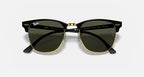 RAY-BAN CLUBMASTER CLASSIC Black On Gold & G-15 Green Square Sunglasses For Unisex XL