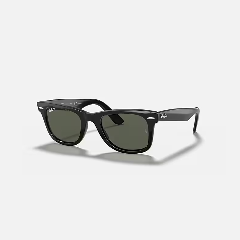 RAY-BAN ORIGINAL WAYFARER CLASSIC Black & Green Square Sunglasses For Unisex XXL