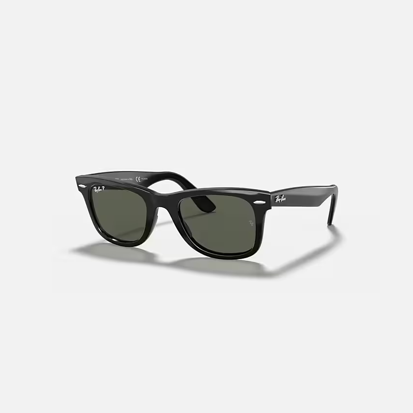 RAY-BAN ORIGINAL WAYFARER CLASSIC Black & Green Square Sunglasses For Unisex L