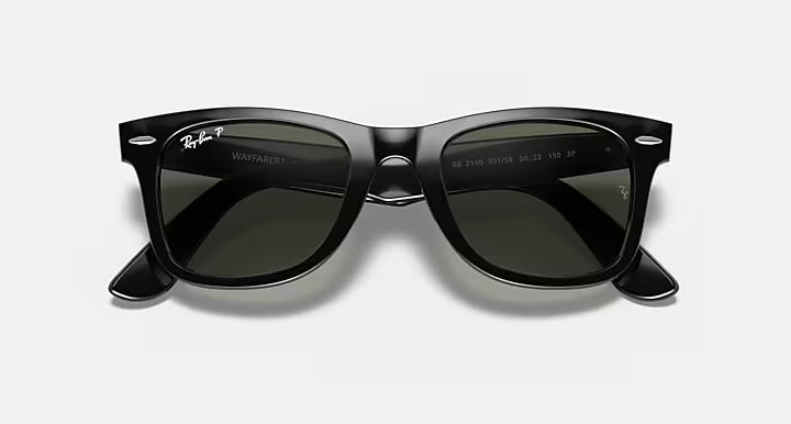 RAY-BAN ORIGINAL WAYFARER CLASSIC Black & Green Square Sunglasses For Unisex L