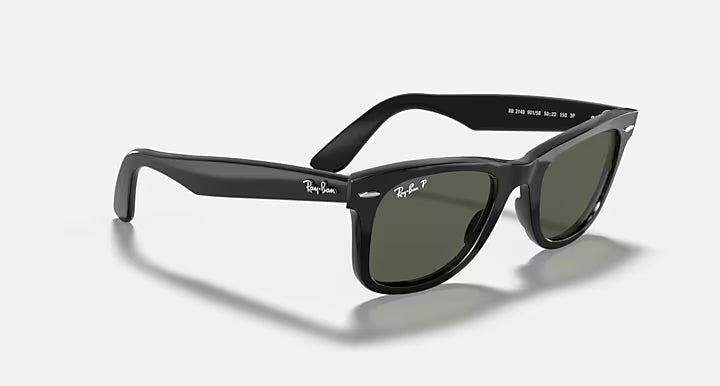 RAY-BAN ORIGINAL WAYFARER CLASSIC Black & Green Square Sunglasses For Unisex XXL