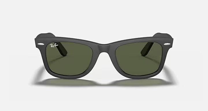 RAY-BAN ORIGINAL WAYFARER CLASSIC Black & G-15 Green Square Sunglasses For Unisex L