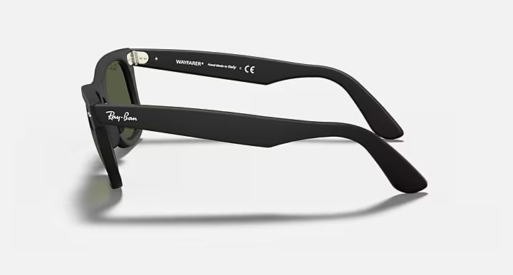 RAY-BAN ORIGINAL WAYFARER CLASSIC Black & G-15 Green Square Sunglasses For Unisex L