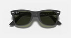 RAY-BAN ORIGINAL WAYFARER CLASSIC Black & G-15 Green Square Sunglasses For Unisex L