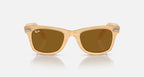 RAY-BAN ORIGINAL WAYFARER CHANGE Photo Striped Brown & Brown Square Sunglasses For Unisex L