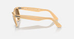RAY-BAN ORIGINAL WAYFARER CHANGE Photo Striped Brown & Brown Square Sunglasses For Unisex L