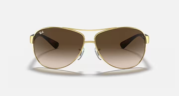RAY-BAN RB3386 Arista Gold & Brown Gradient Pilot Sunglasses For Men L