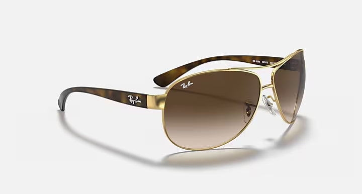 RAY-BAN RB3386 Arista Gold & Brown Gradient Pilot Sunglasses For Men L