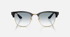 RAY-BAN CLUBMASTER REVERSE Black On Gold & Clear Gradient Blue Square Sunglasses For Unisex S