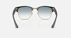 RAY-BAN CLUBMASTER REVERSE Black On Gold & Clear Gradient Blue Square Sunglasses For Unisex S
