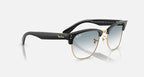 RAY-BAN CLUBMASTER REVERSE Black On Gold & Clear Gradient Blue Square Sunglasses For Unisex S