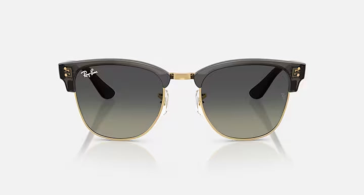 RAY-BAN CLUBMASTER REVERSE Transparent Dark Grey On Gold & Grey Gradient Square Sunglasses For Unisex S