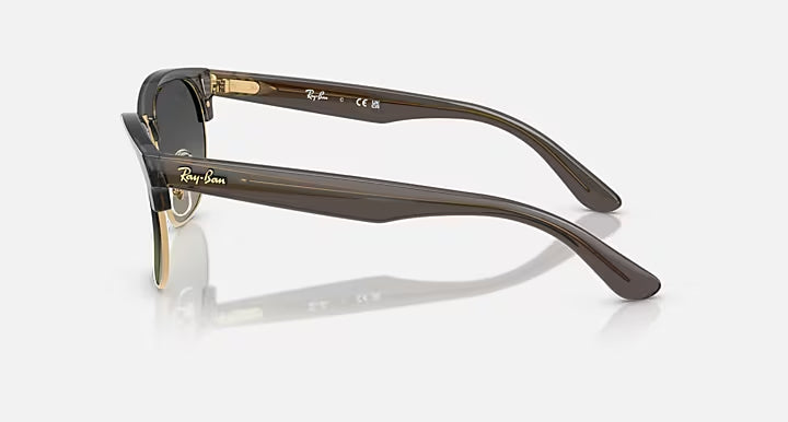 RAY-BAN CLUBMASTER REVERSE Transparent Dark Grey On Gold & Grey Gradient Square Sunglasses For Unisex S