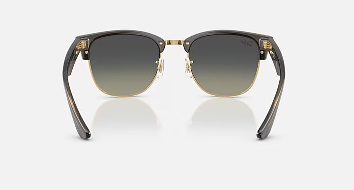 RAY-BAN CLUBMASTER REVERSE Transparent Dark Grey On Gold & Grey Gradient Square Sunglasses For Unisex S