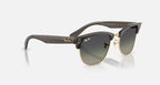 RAY-BAN CLUBMASTER REVERSE Transparent Dark Grey On Gold & Grey Gradient Square Sunglasses For Unisex S