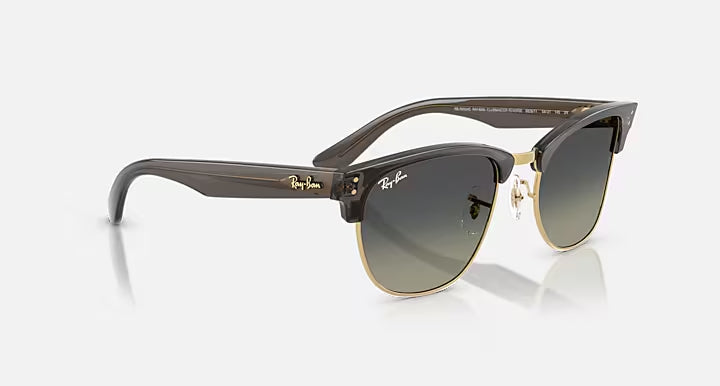 RAY-BAN CLUBMASTER REVERSE Transparent Dark Grey On Gold & Grey Gradient Square Sunglasses For Unisex S