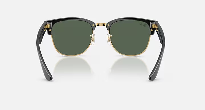 RAY-BAN CLUBMASTER REVERSE Black On Arista & Dark Green Square Sunglasses For Unisex S