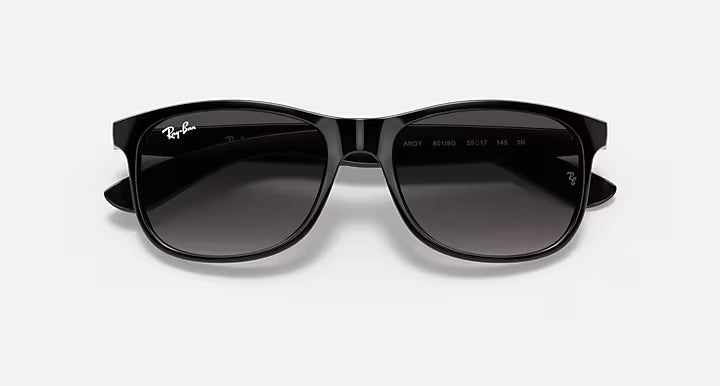 RAY-BAN ANDY Black & Grey Gradient Square Sunglasses For Men M