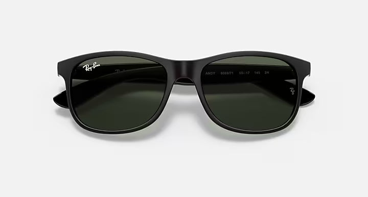 RAY-BAN ANDY Black & Green Square Sunglasses For Men M
