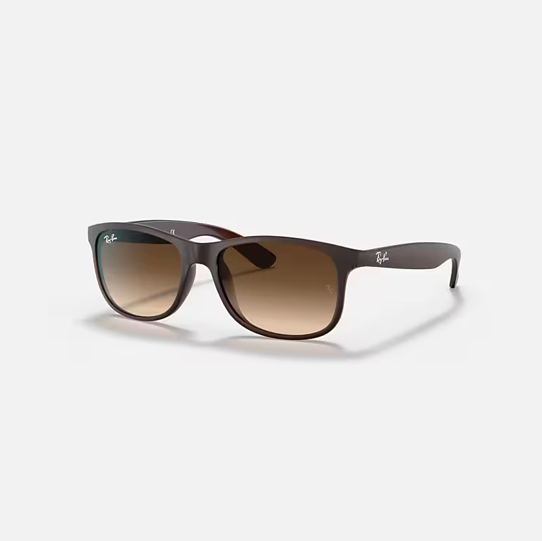 RAY-BAN ANDY Brown & Brown Gradient Square Sunglasses For Men M