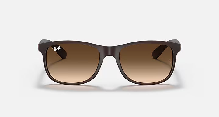 RAY-BAN ANDY Brown & Brown Gradient Square Sunglasses For Men M