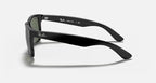 RAY-BAN JUSTIN CLASSIC Black & Dark Green Square Sunglasses For Men S