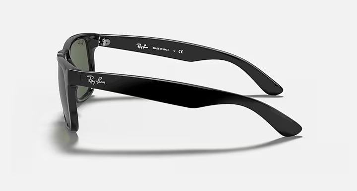 RAY-BAN JUSTIN CLASSIC Black & Dark Green Square Sunglasses For Men S